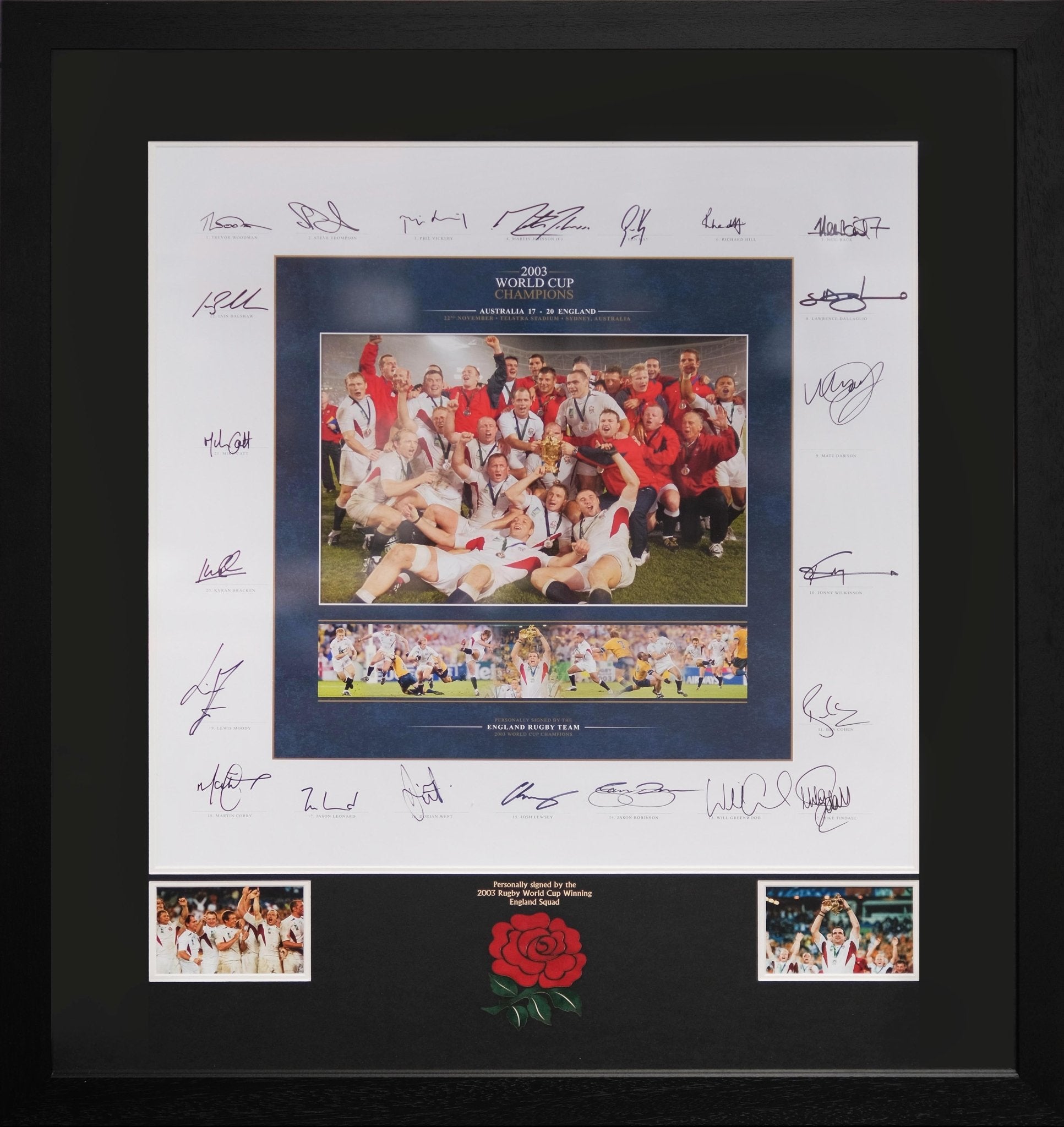 England Rugby World Cup Winners 2003 Signed Print - Memorabilia Framers Shop